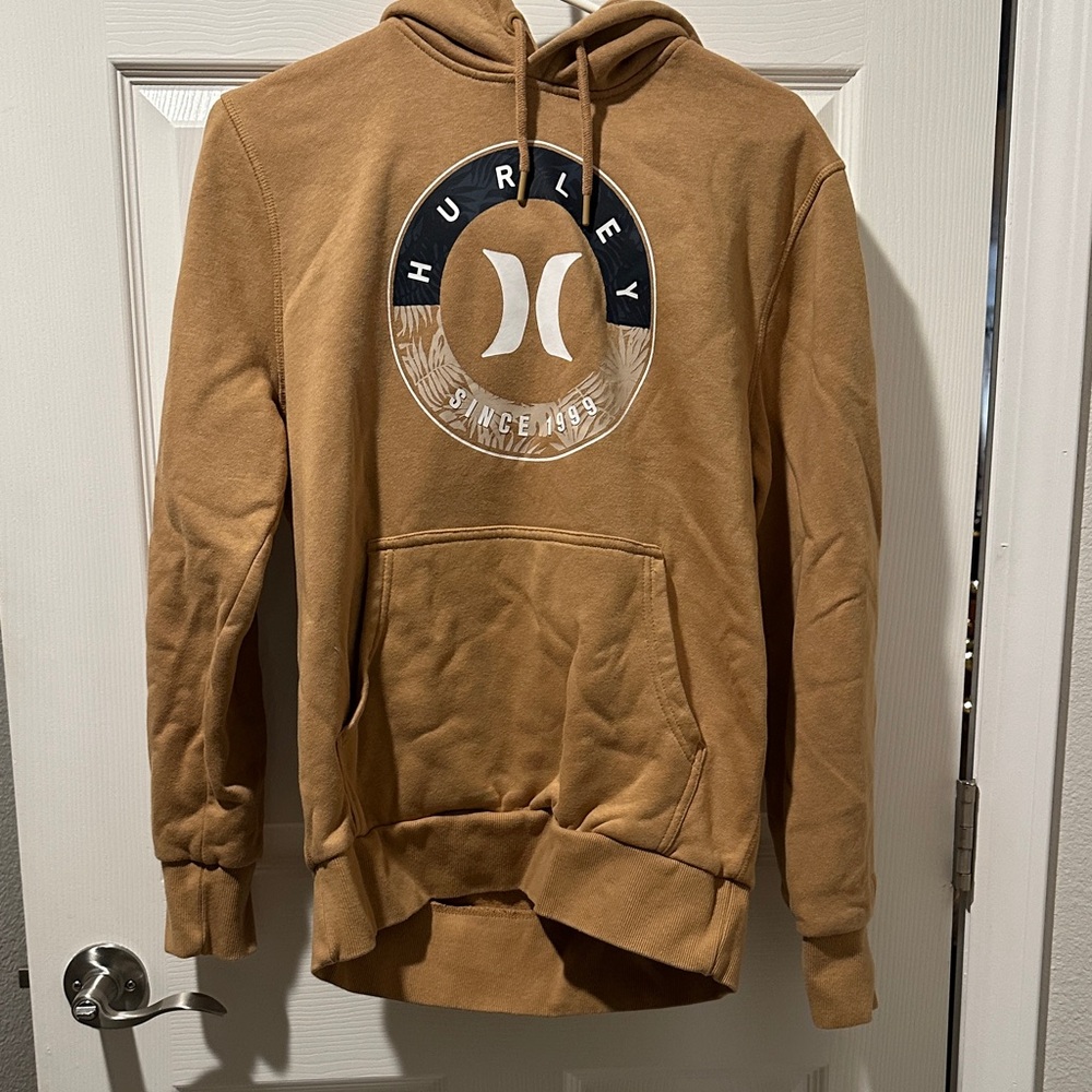 Hurley Tan Hoodie with Logo
